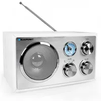 Blaupunkt RXN 180, Küchenradio mit Bluetooth, Aux In, UKW/ FM Radio, Retro Nostalgieradio, ausziehbare Teleskopantenne, Holzgehäuse, weiß