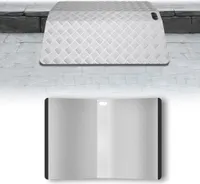 TWOLIIN Türschwellenrampe Rollstuhlrampe Schwellenrampe,Aluminium Rampe Rollstuhl, Schwellenbrücke rutschfest Tragbare mit Griffe,Tragfähigkeit 270 kg (60 x 70 x 10 cm)