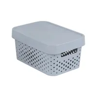 Úložný box Infinity s vekom šedý bodky 4,5 l