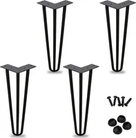 karpal 4er Set,Hairpin Legs,20 cm,3 Streben,schwarz, Tischbeine aus Stahl