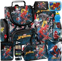 10tlg Spiderman Schulranzen set Rucksack Federtasche Sportbeutel Trinkflasche Brotdose Reisetasche Brieftasche Notizbuch Einschlagmappe Schlamperta