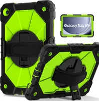 Pouzdro pro Samsung Galaxy Tab A9 Plus /Tab A9+ 11" 2023, pouzdro na tablet s 360° otočným popruhem na ruku a stojánkem černé zelené