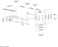 Neomounts Monitor-Halterung FL40-450BL11 schwarz für 1 Monitor, Stangenhalterung