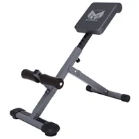 GYRONETICS® Hyperextension Rückentrainer - Klappbar, Höhenverstellbar, bis 120 kg, mit Gepolsterter Beinfixierung, Schwarz - Bauchtrainer