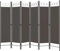 vidaXL 6-tlg. Raumteiler Anthrazit 240 x 180 cm