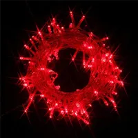 10M 100 LED Lichterkette Rot 8 Lichtmodi Party Garten Innen Außen Deko Weihnachtsbeleuchtung