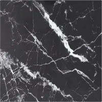 Prolenta Premium - Tischplatte Schwarz 40x40 cm 6 mm Hartglas in Marmoroptik