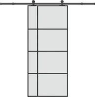 Drzwi przesuwne z okuciem 90x205 cm ESG szkło i aluminium