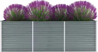vidaXL Garten-Hochbeet Verzinkter Stahl 240x80x77 cm Grau