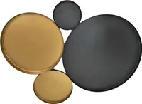 Schwarz-goldene Wanddekoration aus Metall, 61 x 47 x 2