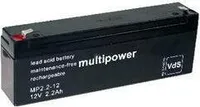 MultiPower Bleiakku MP2.2-12  12,0Volt 2,2Ah mit 4,8mm Steckanschlüssen