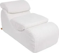 Piankowy leżak dla dzieci - sofa szezlong do pokoju dziecięcego, furrycord, biały