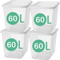 4er-Set SmartStore Aufbewahrungsbox – 60L mit Deckel Basic