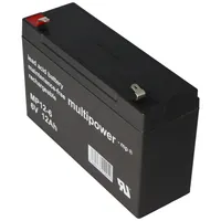Multipower MP12-6 olověná baterie s 4,8mm Faston zástrčkou 6V, 12Ah