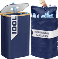 Pfandflaschen Sammelbehälter, Flaschensammler Leergut inkl. 2 XXL Tragetasche, Pfandflaschen Behälter, Pfandbehälter, Leergut Sammelbehälter