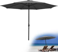 Aopunly Sonnenschirm, Gartenschirm Ø 350 cm,mit Kurbelmechanismus,Grau
