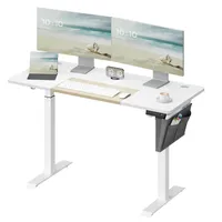 SONGMICS Höhenverstellbarer Schreibtisch elektrisch 140cm Memory-Funktion mit 4 Höhen weiß