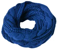 Zopfmuster Stricken Loopschal Blau