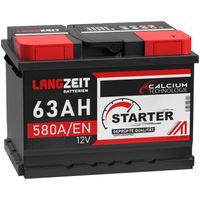 LANGZEIT Autobatterie 63AH 12V 580AEN ersetzt Batterie 60AH 54AH 55AH 56AH 62AH 65AH