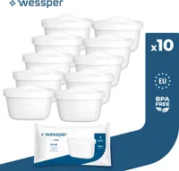 Wessper filtrační vložky do vody 10 kusů | náhrada za Dafi Unimax Aquaphor A5 BRITA Maxtra+ PHILIPS AWP212/10 konvice na filtrování vody