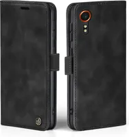 Handy Hülle für Samsung Galaxy Xcover7 Klapphülle Bookcase Flip Cover Handy Tasche Etui Farbe: Schwarz