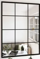 vidaXL Wandspiegel Schwarz 80x60 cm Metall