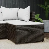 vidaXL Záhradná stolička s vankúšom Brown Poly Rattan