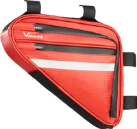 Valkental® ValkTriangle, Wasserfeste Rahmentasche mit Reflektoren - 1,5L - rot