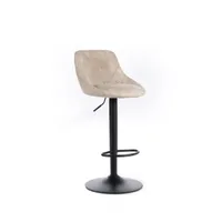 Max – Hocker aus schwarzer Mikrofaser mit Samteffekt – 2er-Set