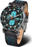 Vostok Europe Nuclear Submarine Chronograph VK61-571H614 Lederband 46 mm