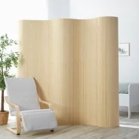 Homestyle4u 303, Raumteiler Paravent Bambus Trennwand Sichtschutz Natur 2m hoch Wellenform
