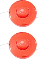 2x Fadenspule mit Tippautomatik, Doppelfadenkopf für Benzin Motorsense - Rasentrimmer Fadenkopf, Freischneider Grasschneider, Zubehör Ersatz Spule