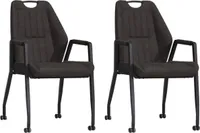 Axa Stuhl mit Rollen – Anthrazit – 2er-Set