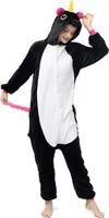 Katara 1744 -  Einhorn Schwarz S (145-155cm), Jumpsuit, Onesie, Karneval, Overall, Party, Karnevals-Kostüm, Verkleidung zum Fasching, Schlafanzug, Hausanzug, Jogginganzug, Cosplay, Tierkostüm für Erwachsene