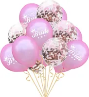 Oblique Unique Team Bride Konfetti Luftballon Set 15 Stk JGA Hochzeit rosa
