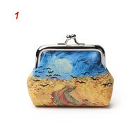 1 STÜCK Berühmte Van Gogh Öldruck Kleine Brieftasche Für Frauen Landschaft Blumenmuster Mini Haspe Geldbörsen Geldkarte Handtaschen
