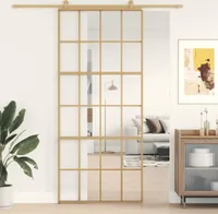 Drzwi przesuwne Golden 90x205 cm ESG przezroczyste szkło i aluminium