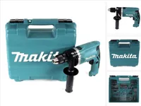 Makita HP 1631 KX3 Příklepová vrtačka 710 W v přepravním kufru včetně sady příslušenství 74 ks