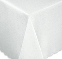 Tischdecke  Tafeltuch  Baumwolle  210x210 cm weiß Baumwolle  Atlaskante   XL