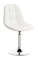 DELUKE® Stuhl OSKAR Kunstleder - 84x48x52cm, weiß, Kunstleder | Metall in Chromoptik Gestell | Stühle Esszimmerstühle Stuhl Esszimmer Esstisch Stühle Küchenstuhl
