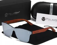 SONNENBRILLE MIT POLARISIERTEM UV400-HOLZ POLARSKY mit Satz