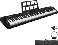 FCH Digital Piano Keyboard 88 kláves, přenosný elektronický hudební nástroj, MIDI Bluetooth, pro děti a začátečníky, s taškou na přenášení