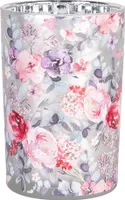 Clayre & Eef Teelichthalter Ø 12x18 cm Grau Rosa Glas Blumen