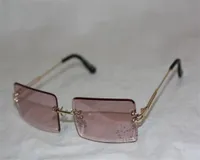 Sonnenbrille Randlos Rechteckig Rahmenlos Damen Herren Brille 2161