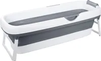 HelloBath® Faltbare Badewanne für Erwachsene XXL, 156x60x48cm – Erwachsene Mobile Badewanne | Badewanne für Dusche & Outdoor (DunkelGrau)