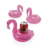 4er Set Flamingo Getränkehalter Pool Party Getränkekühler Aufblastier 