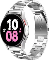 Strap-it Stahlarmband - Kompatibel mit Samsung Galaxy Watch 5 Armband 44mm Ersatzarmband Edelstahl - Faltschließe - Hochwertiges Material - für Smartwatch 20mm Armband Silber