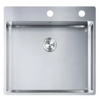 Franke BXX 210-50 530x510mm, 3 1/2', Integral, mit Ablaufventil, mit Armaturenbank, ohne Tropfteil, gebuerstet