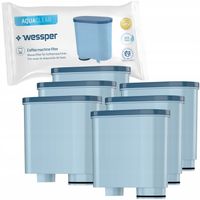 6x Wessper AquaClear Uhlíkový filtr, náplň vody pro kávovary Saeco/Philips (Saeco AquaClean CA6903/00 a Philips AquaClean CA6903/10)