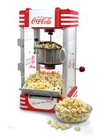 Coca-Cola SNP-27CC Kettle Popcorn Maker elektrisch Drucktasten Kurbel Rot-Weiss